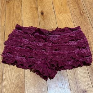 Lace Burgundy Shorts